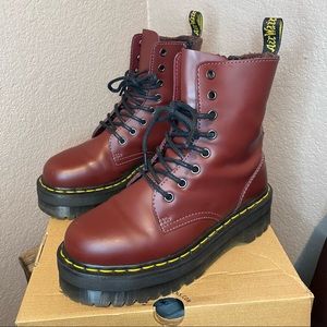 Rare Dr. Martens cherry red jadon platform boots